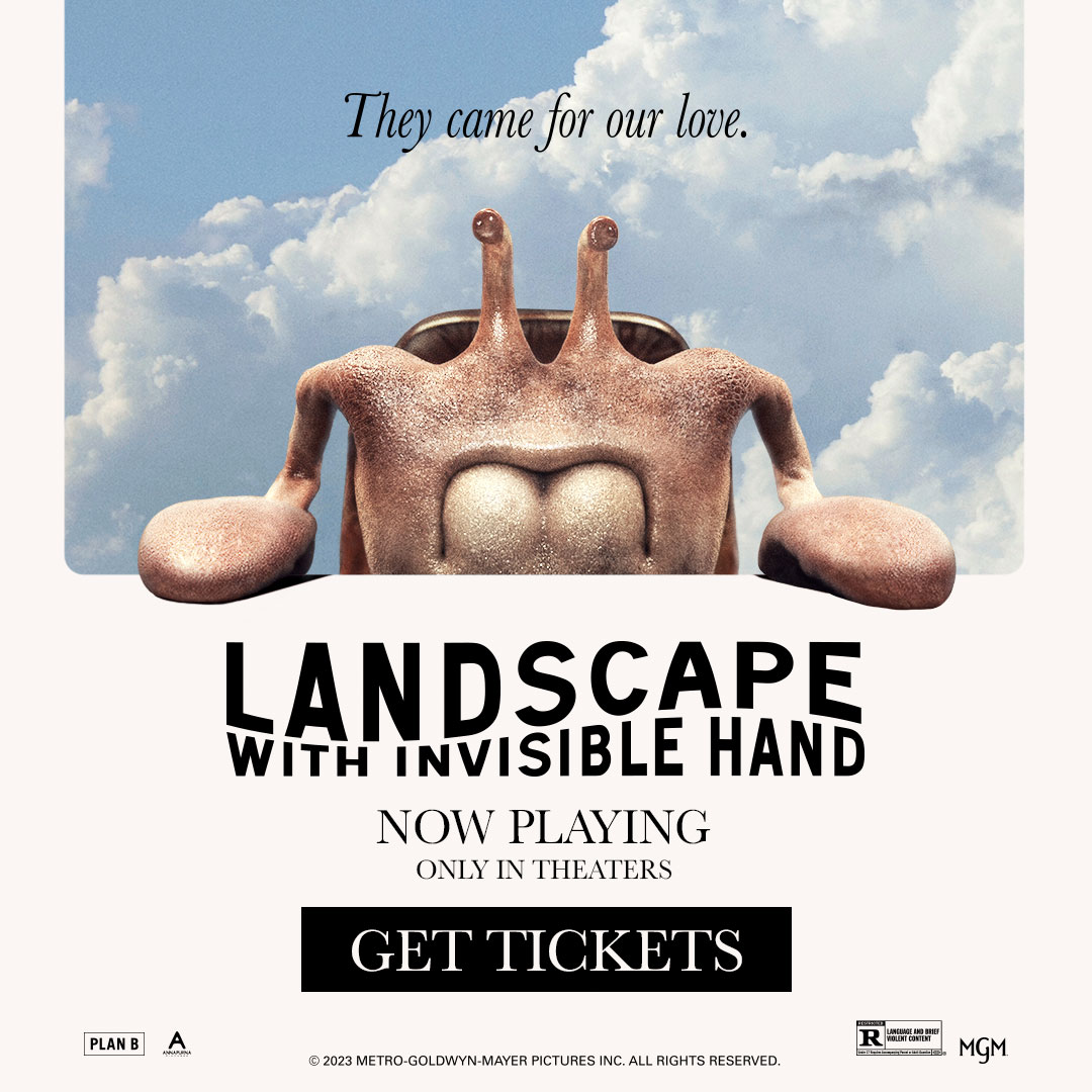 Welcome to the future, where the entertainment is us! Based on the acclaimed novel, Landscape With Invisible Hand is now playing at both the Tara and Plaza theaters - ticket link in bios. 

#asanteblackk #kylierogers #tiffanyhaddish  #mtanderson #landscapemovie #scifi