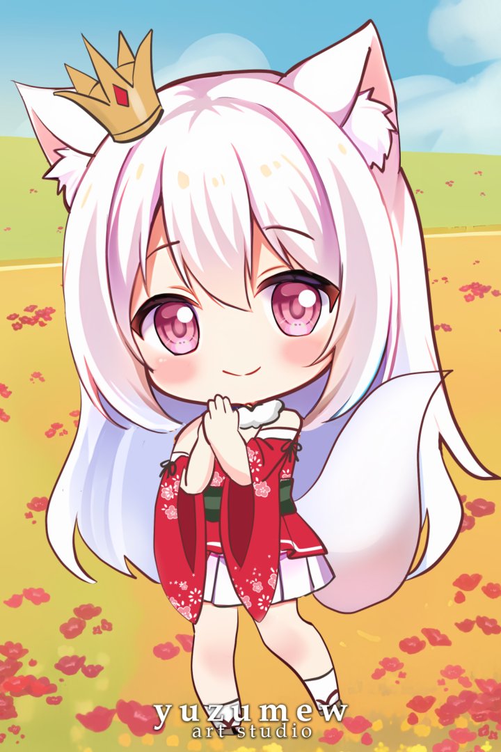 yuzumew's tweet photo. I've been drawing a lot of chibis lately! #foxgirl #animeart #artcomission #vtuber #vtuberart #originalcharacter #anime #chibi https://t.co/8DmHEssbCd