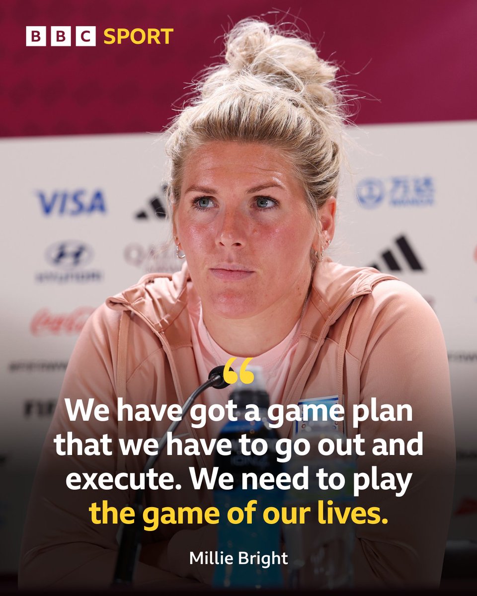 The Lionesses' date with destiny draws ever closer... 🏴󠁧󠁢󠁥󠁮󠁧󠁿

#BBCWorldCup #FIFAWWC