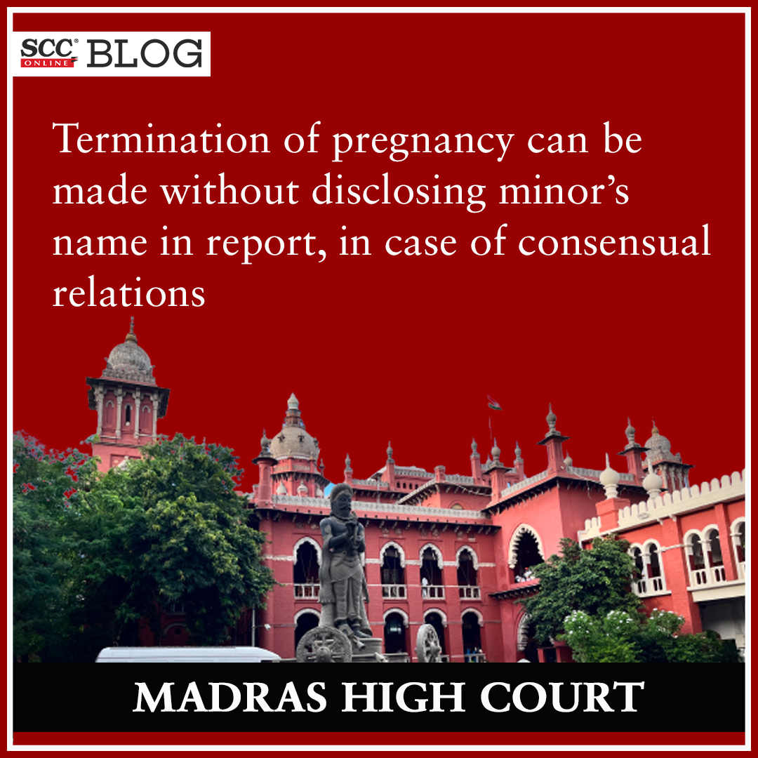 scconline_'s tweet photo. Termination of pregnancy can be made without disclosing minor's name in report, in case of consensual relations: Madras High Court
https://t.co/oHJYQZ0tFF
#madrashighcourt #minor #pocso #habeascorpus #madrashc #potencytest #TwoFingerTest #juvenilejustice #RailwayPolice #SCC https://t.co/T8oKsqMF7i