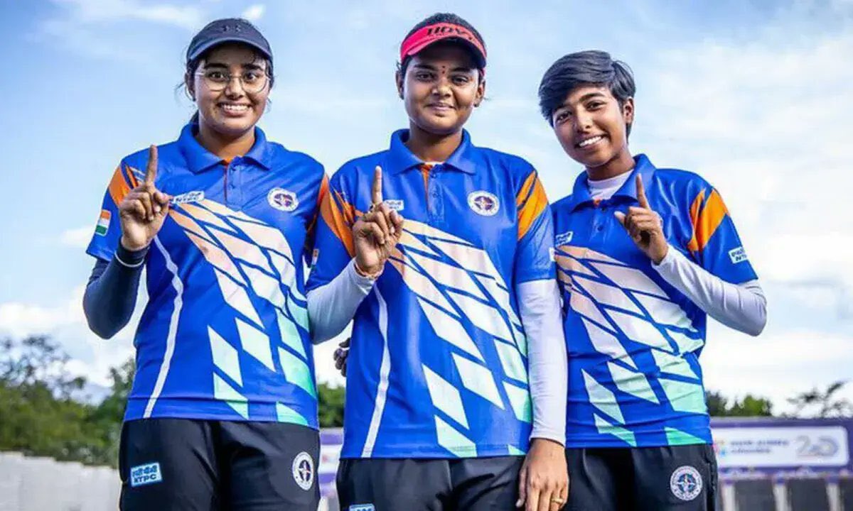 Congratulations to the reigning World Champions, the powerful trio of @VJSurekha, Parneet Kaur, and Aditi Gopichand Swami, on their impressive victory, securing the first Women's Compound Team GOLD at the Archery World Cup for 🇮🇳. Their confidence, adaptability, and teamwork…