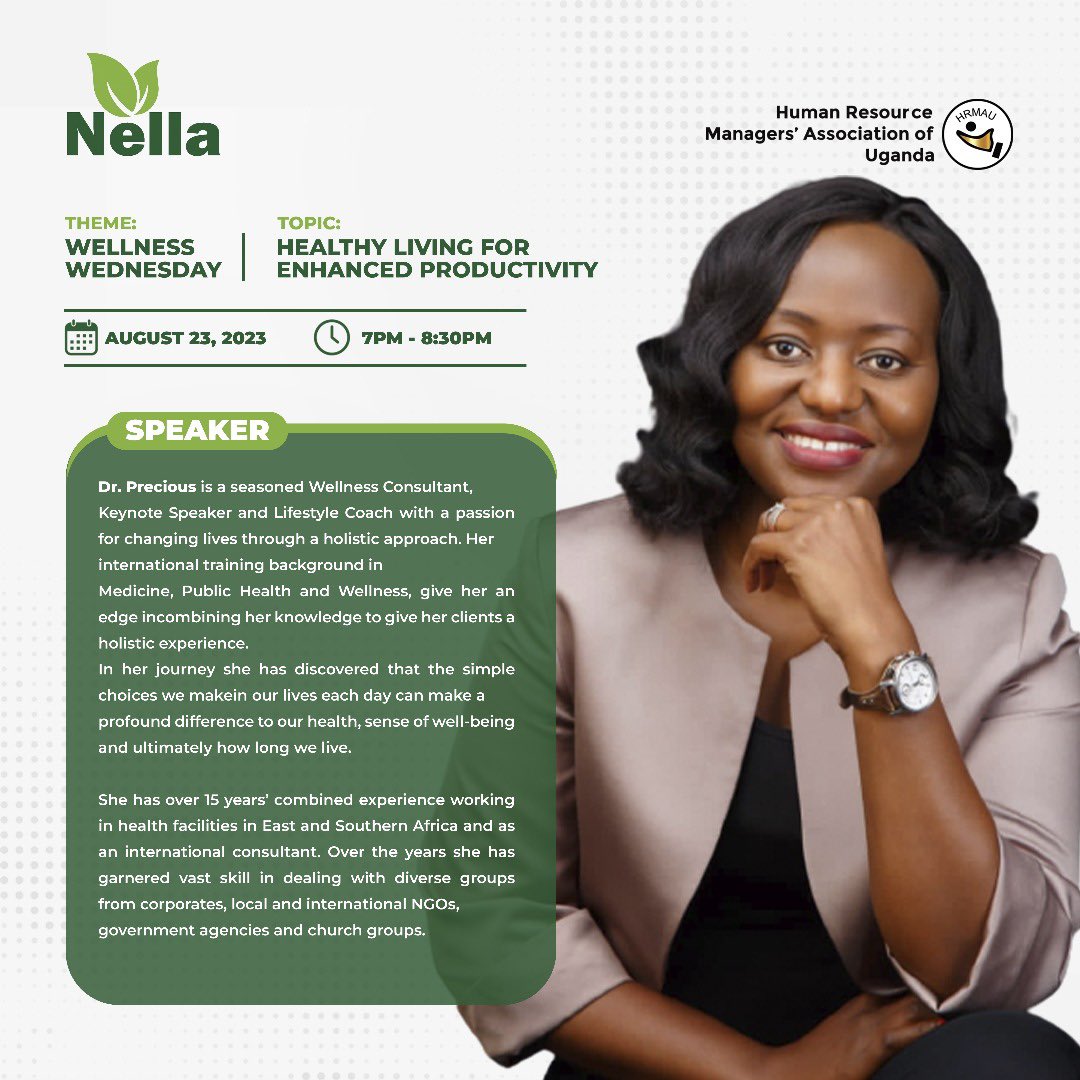 Introducing Dr. Precious: Wellness Consultant, Keynote Speaker, and Lifestyle Coach. With 15+ years of experience in health and holistic living, she's here to inspire impactful choices for a healthier, happier life! #nellawellness #Wellnesswednesday