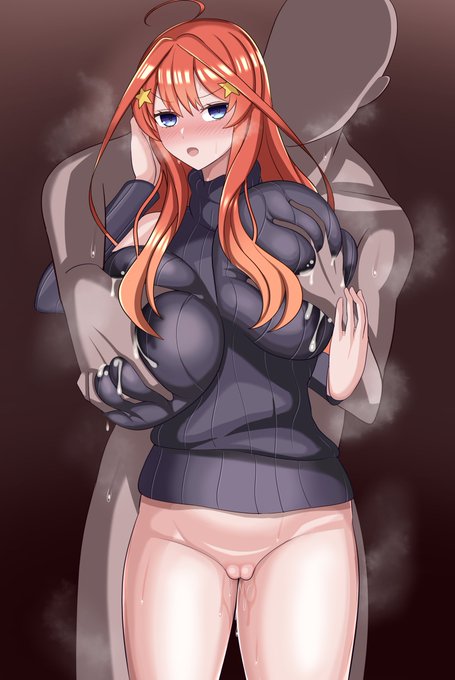 呆れながらも母乳の滲み出るニットおっぱいを揉みしだかせてくれる五月ちゃんを描きました!!! 