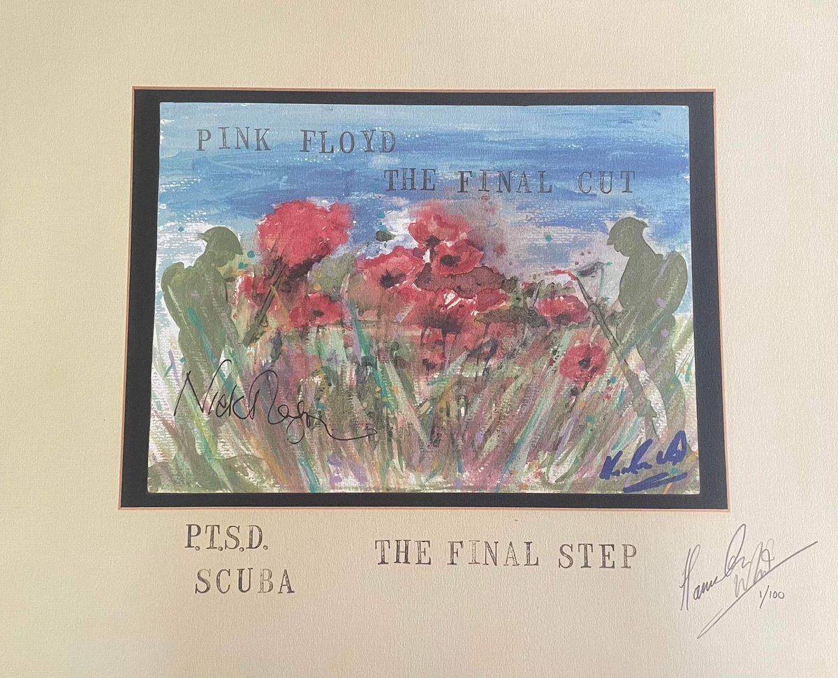 Prints of the original signed by Nick Mason drummer of Pink Floyd.

Available for £30 posted to you, please DM me for details…….