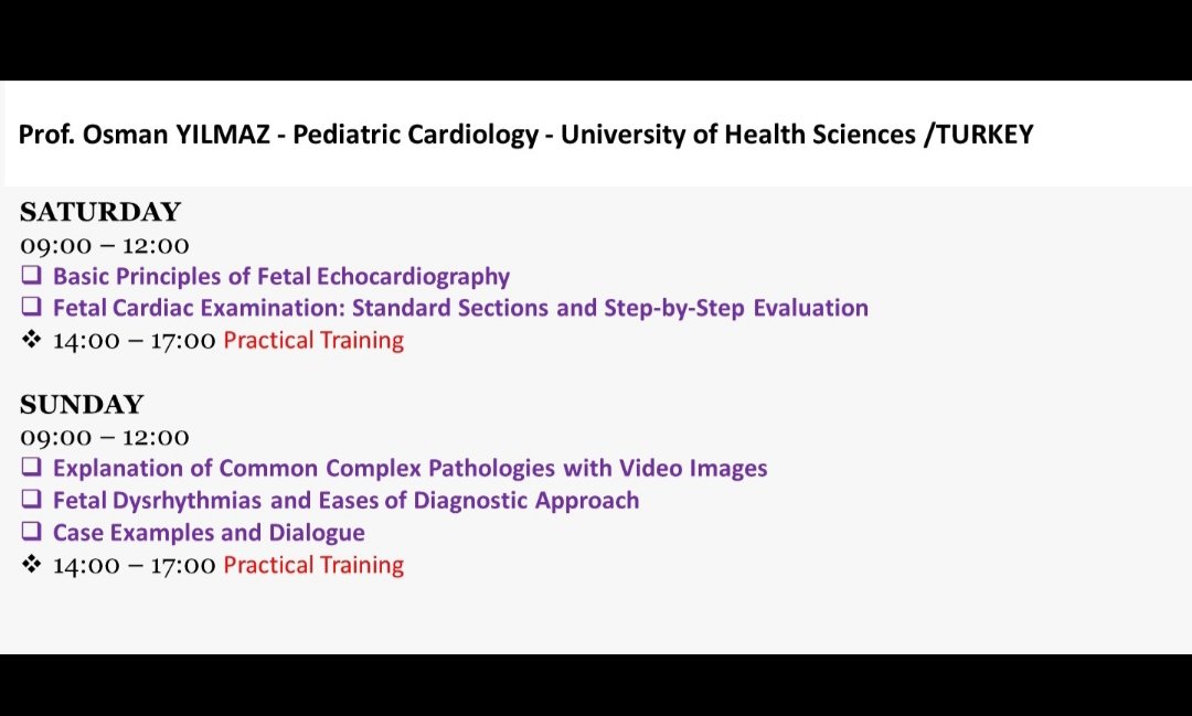 16-17 SEPTEMBER.  FETAL ECOCARDOIGRAPHY COURSE / THE ANKARA HOTEL /TURKEY.   WhatsApp: +90 5466452184
