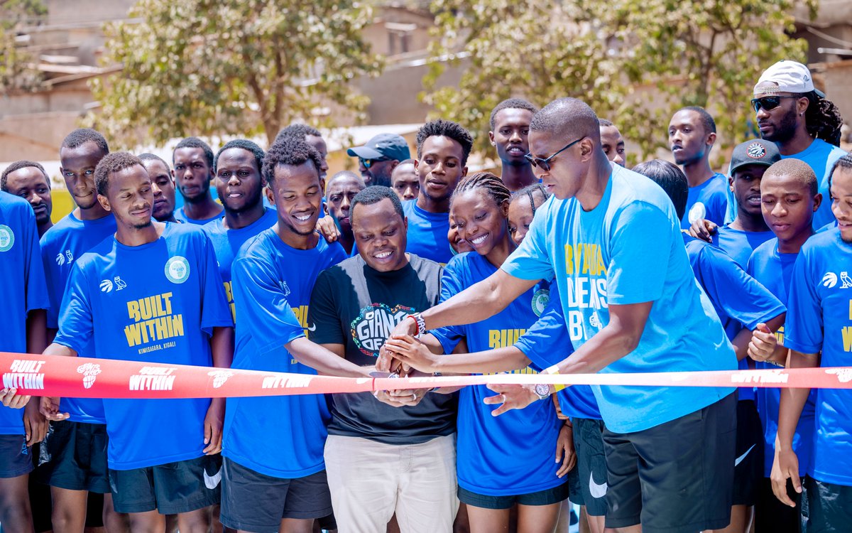 RwandaYouthArts's tweet photo. Today, Hon. @jnabdallah, Masai Ujiri, and other government officials unveiled the Kimisagara basketball and handball courts.

Hon. Minister @jnabdallah thanked @GiantsOfAfrica for this initiative.

#GOAfestival 
#RwandaYouth 
#RwandaYouthMonth https://t.co/b7VMMQCJ7i