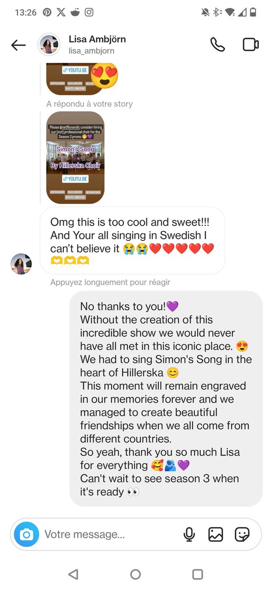 OMRisareligion's tweet photo. Lisa liked our little video of Simon's Song! 🥹🥰🫶
Thanks Lisa for taking the time to chat a little with me 🥹💜
@NetflixNordic #Hillis2023 #yrtwt #simonssong https://t.co/r9uIInp7ww