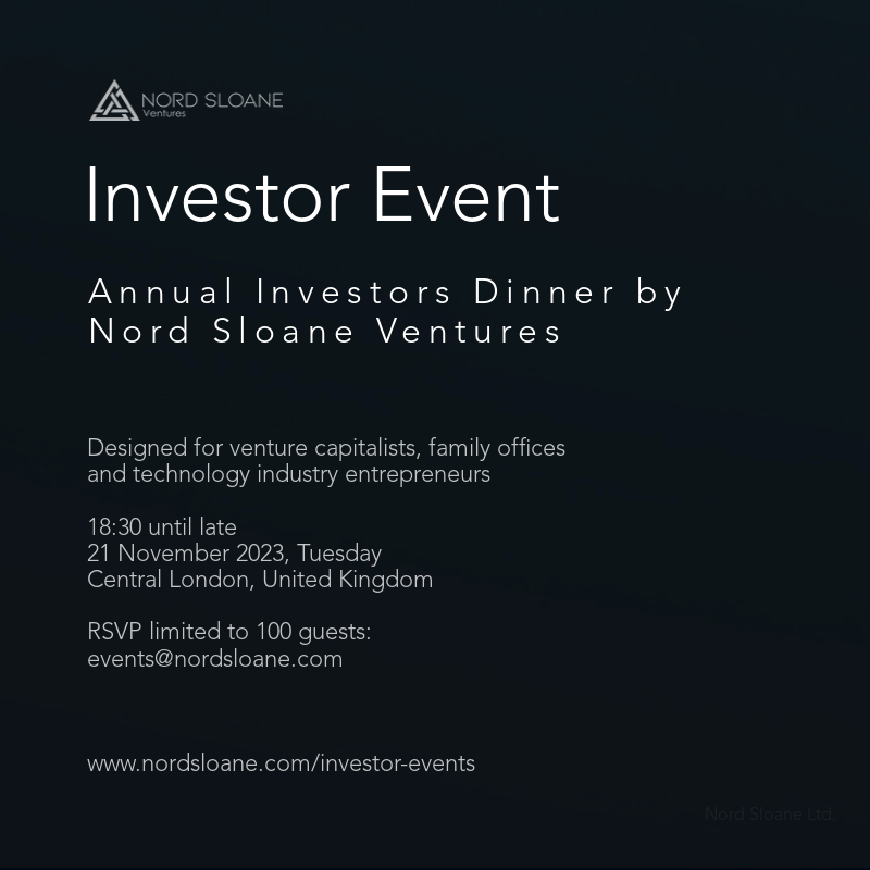 Nord Sloane is inviting you to an annual black tie dinner for venture capital investors, family office principals, selected entrepreneurs and industry partners. The event offers champagne reception, followed by an interactive dinner and a cigar night.
nordsloane.com/event-details/…