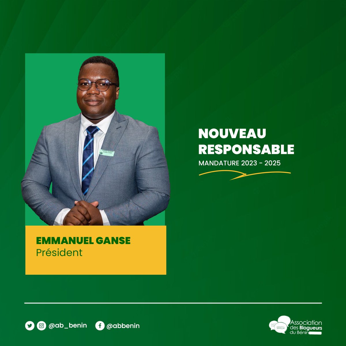 Blogueurs du BĂ©nin (@ab_benin) on Twitter photo <a href="/EmmanuelGanse/">Monsieur GANSEđ§đŻ</a> Originaire dâAbomey, est titulaire dâune licence en Administration du travail et de la sĂ©curitĂ© sociale obtenue Ă lâEcole Nationale dâAdministration et de Magistrature. PassionnĂ© du numĂ©rique, il a Ă©tĂ© depuis 2019 chargĂ© de communication de lâassociation des <a href="/EmmanuelGanse/">Monsieur GANSEđ§đŻ</a> Originaire dâAbomey, est titulaire dâune licence en Administration du travail et de la sĂ©curitĂ© sociale obtenue Ă lâEcole Nationale dâAdministration et de Magistrature. PassionnĂ© du numĂ©rique, il a Ă©tĂ© depuis 2019 chargĂ© de communication de lâassociation des