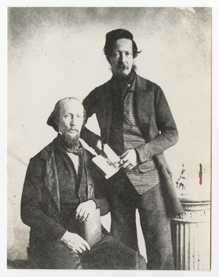 historicalpa's tweet photo. The Langenheim brother's studio in Philadelphia made them two of the first successful commercial photographers in the 1840s. They are credited for using glass negatives and positives for prints and the calotype process to create stereo images.
#OnlyAtHSP #WorldPhotographyDay https://t.co/Fj9SgPSn40