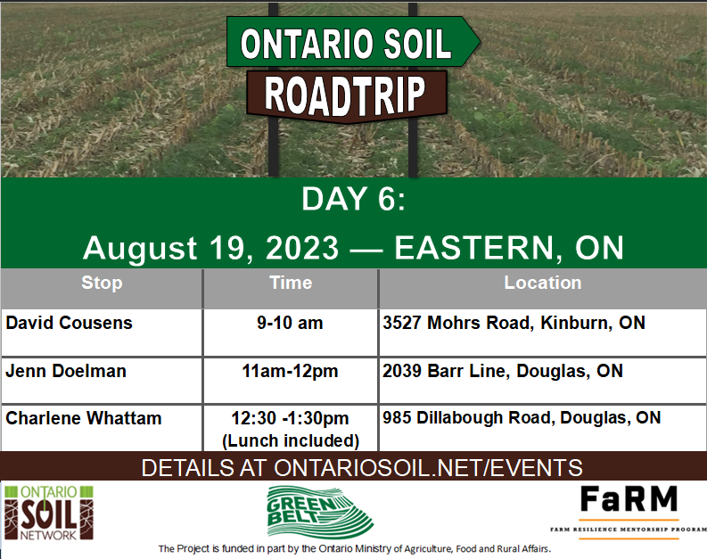 SoilNetwork's tweet photo. Today is our final day of the Ontario Soil Roadtrip!!
No registration is needed; come out and join us for one-stop or all-stops. Coffee/water and snacks provided per stop.
See you on the road!
Details here:https://t.co/8HRmTWKj41
#LetsTalkSoil #OntAg https://t.co/92mzNG9j4k