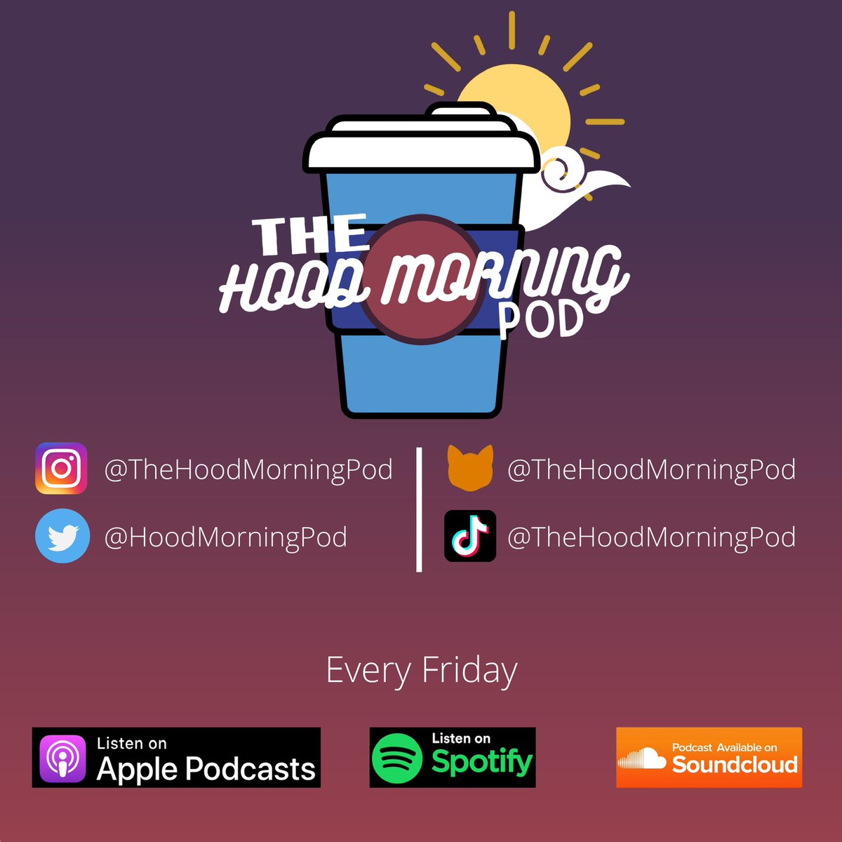 hoodmorningpod's tweet photo. #HoodMorning ⛹🏾 Episode 46 ft. Faris is now LIVE and available on #TheHoodMorningPod SoundCloud, Spotify, and Apple Podcasts.
Thinkers? Feelers? Introverts? Extroverts? 🤔
#THMP ☕️🎙 https://t.co/3jkgHI1yjf