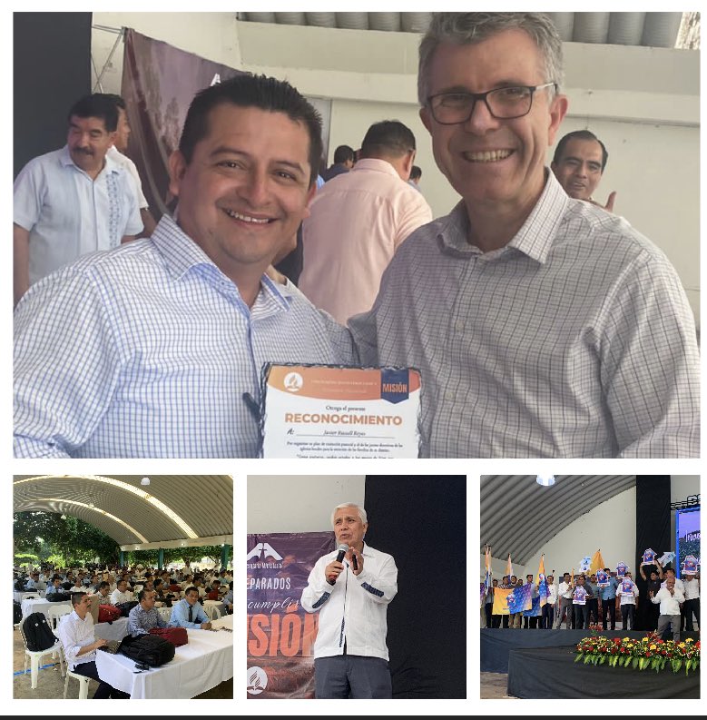 Catemaco, México. União Inter-Oceânica. Concílio Ministerial. Pastor Roger e dezenas de outros pastores recebem um certificado por estarem comprometidos com a visitação pastoral. Os que receberam o certificado é por terem uma média de 15 visitas por Semana. Parabéns! <a href="/iasd/">Adventistas Brasil</a>