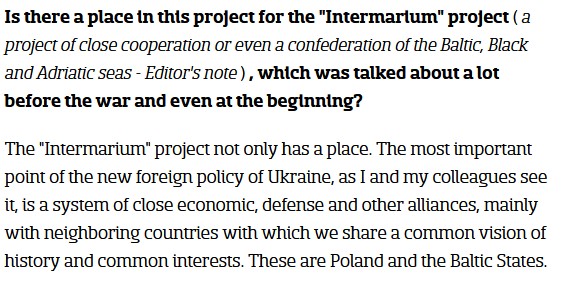 intermarium24's tweet photo. #BREAKING 🇱🇻 Oleksii Arestovych, advisor to Ukrainian president confirmed in interview with  Latvian newspaper that #Intermarum is Ukraine most important new foreign policy project, with neighboring countries with which share common history. 

#ukraine #russia #poland #latvia https://t.co/PKhX1xOTfx