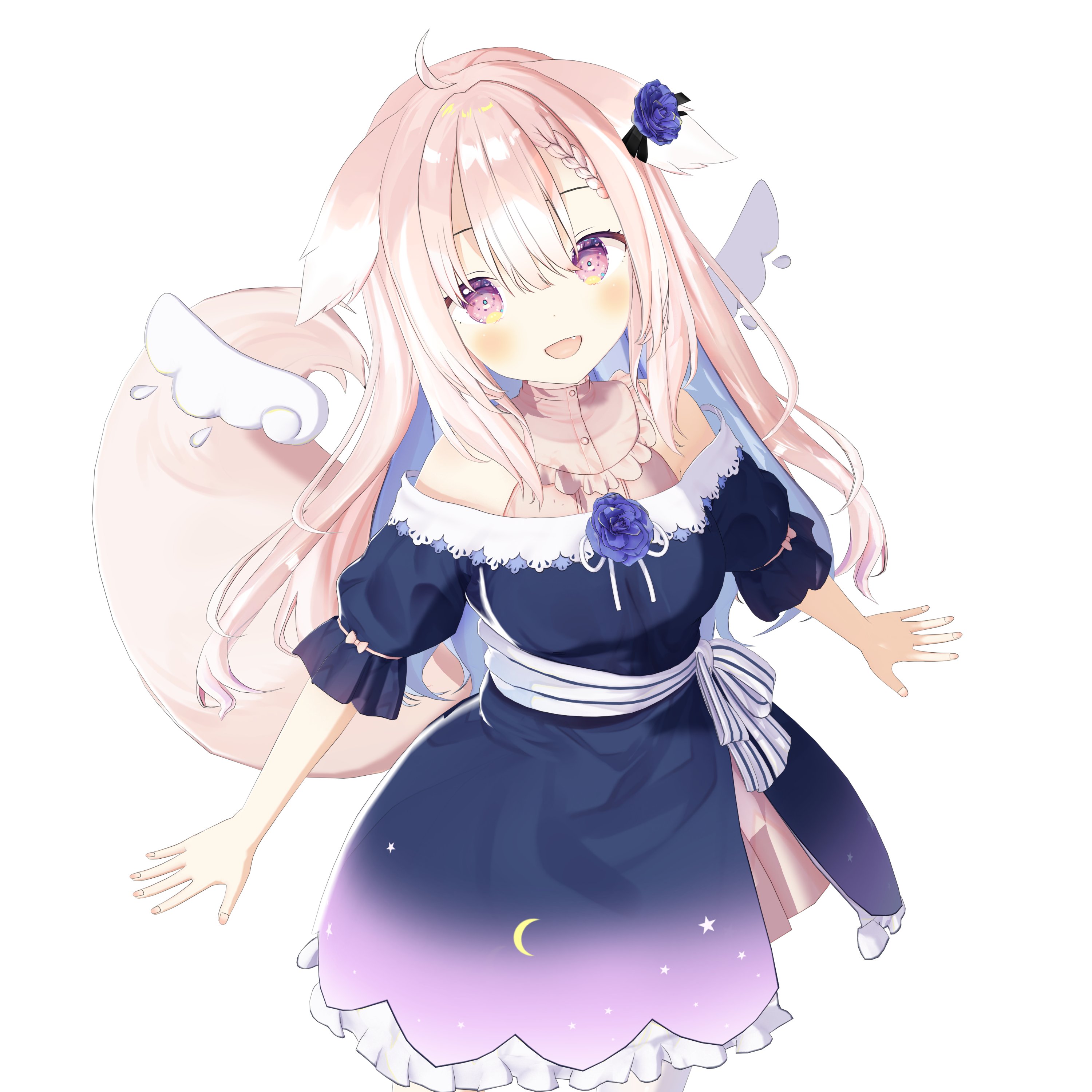 紫*音様 癒しの神様祝福❣️可愛いbabyの祈り✨オリジナル編みぐるみ ❤︎ぬい服 おすわりぬい服 着ぐるみ 10cm ねこちゃん 紫×黒