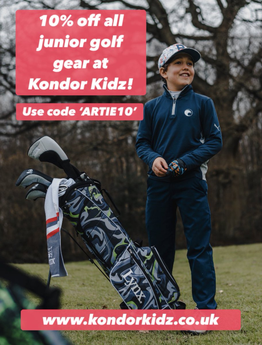 Use my code ARTIE10 for 10% off all junior golf gear at kondorkidz.co.uk !!!! 

#golf #juniorgolf #golfoffers #discountcode #vouchercode