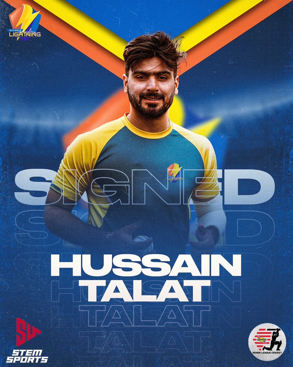 Deal Announcement: We are delighted to announce our client Hussain Talat will play for Atlanta Lightning in the Minor League! #Cricket #HT #USA #Pakistan #MinorLeague #MILC #Deals #AL #OneTeamOneDream #StemSports