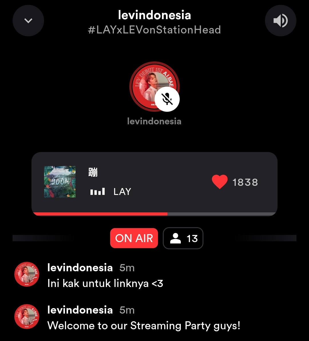 Join Station Head collaborated by <a href="/layzhang/">Lay Zhang</a> indo fanbase 🇮🇩 and <a href="/LEV_Official_/">LE'V</a>  indo fanbase 🇮🇩

 stationhead.com/levindonesia

#LAYxLEVonStationhead