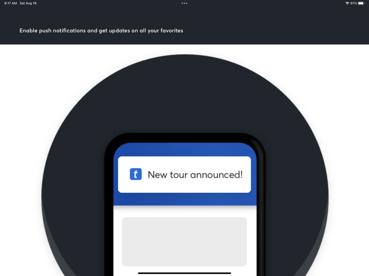 JoshKlenert's tweet image. So what am i supposed to do on this iPad app screen @Ticketmaster ??? Missing a SKIP button? #badUX