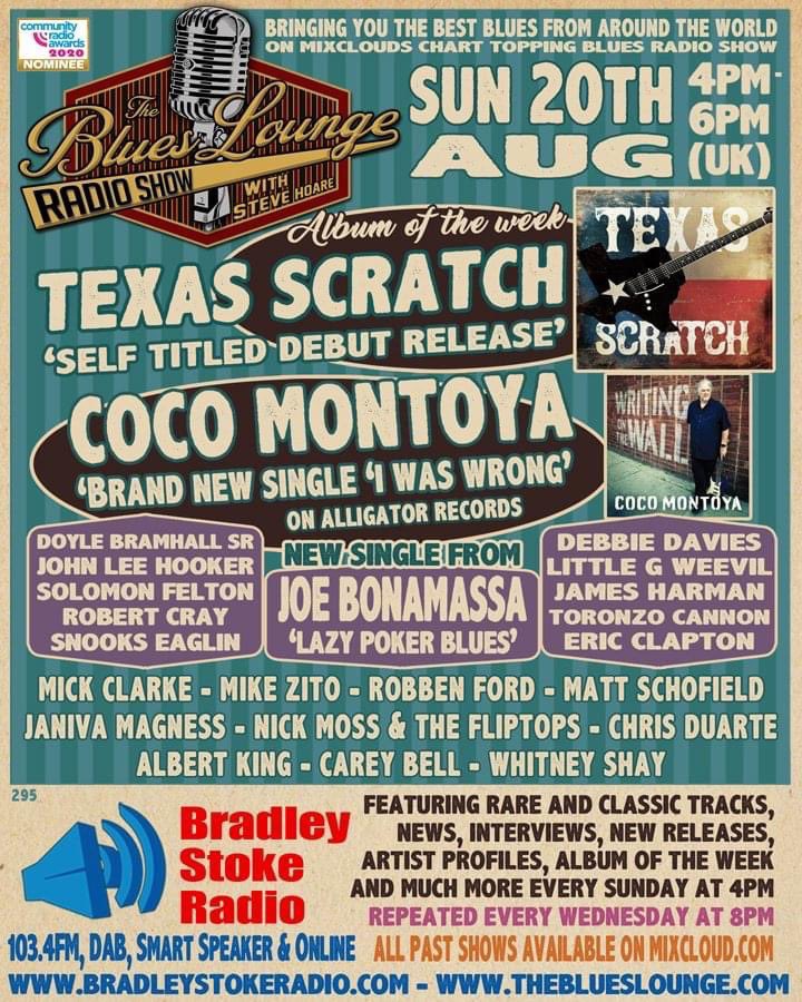 QuartoValley's tweet photo. TUNE IN ALERT🎶 TEXAS SCRATCH feat. #JimSuhler, #BuddyWhittington & #VinceConverse is the Album of the Week on #BradleyStokeRadio Show from the UK airing Sun., 8/20 at 4pm on 103.4FM, DAB, Smart Speaker & @ https://t.co/LFQzt75iSB. #Blues #JimSuhler https://t.co/6vQko0hX6A