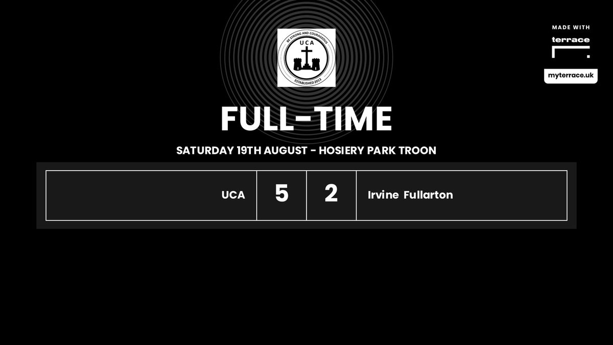 United Churches Ayr (@ucafc) on Twitter photo A good win to round off preseason this morning. All the best to <a href="/FullartonIrvin1/">@FullartonIrvineFC</a> for the season ahead A good win to round off preseason this morning. All the best to <a href="/FullartonIrvin1/">@FullartonIrvineFC</a> for the season ahead