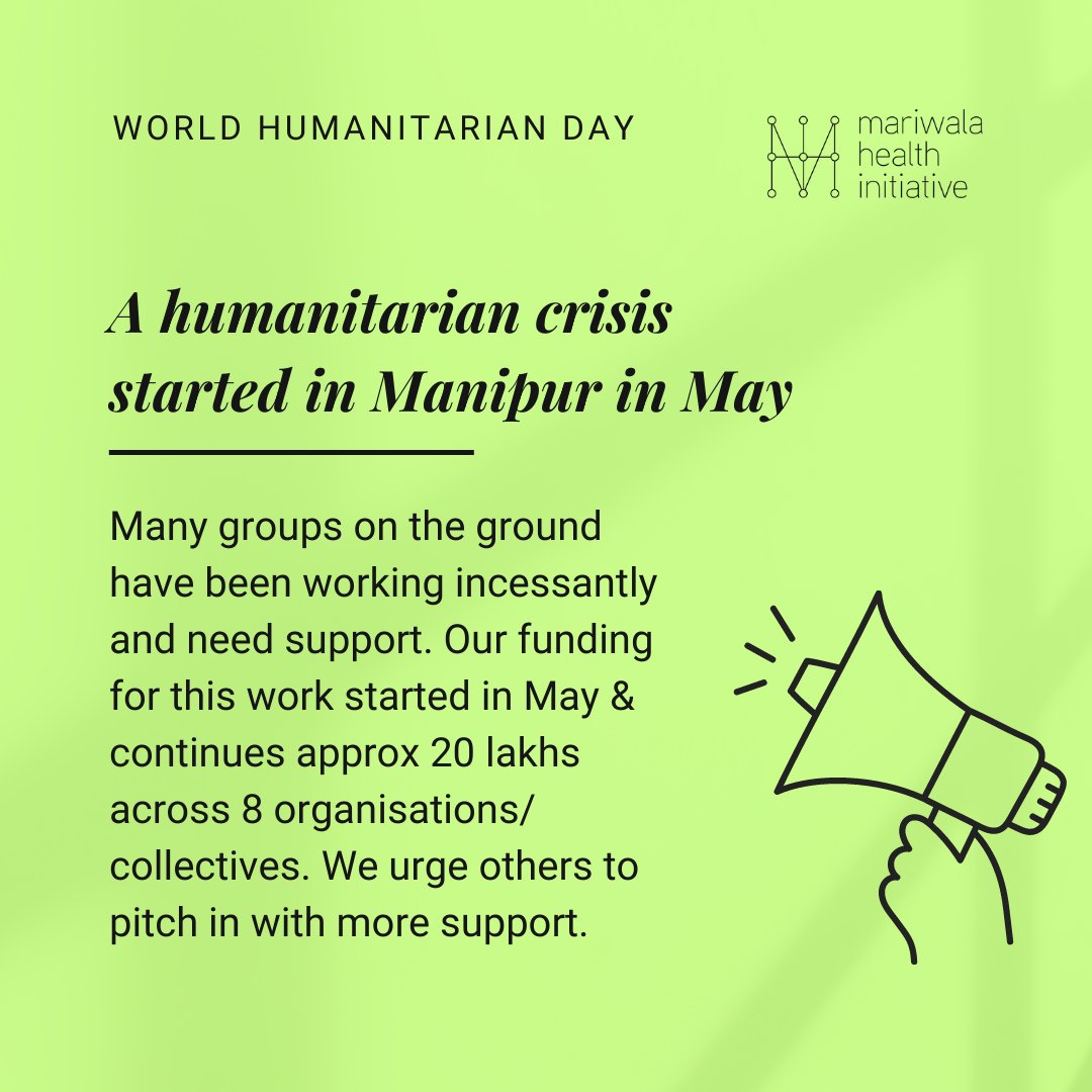 mariwalahealth's tweet photo. Tweet 1: #WorldHumanitarianDay 
MHI is committed to creating access to basic needs in this time of crisis for the marginalised and vulnerable populations who have taken shelter in relief camps, by providing relief support to organizations that work with them. https://t.co/0cIaxXXxMp