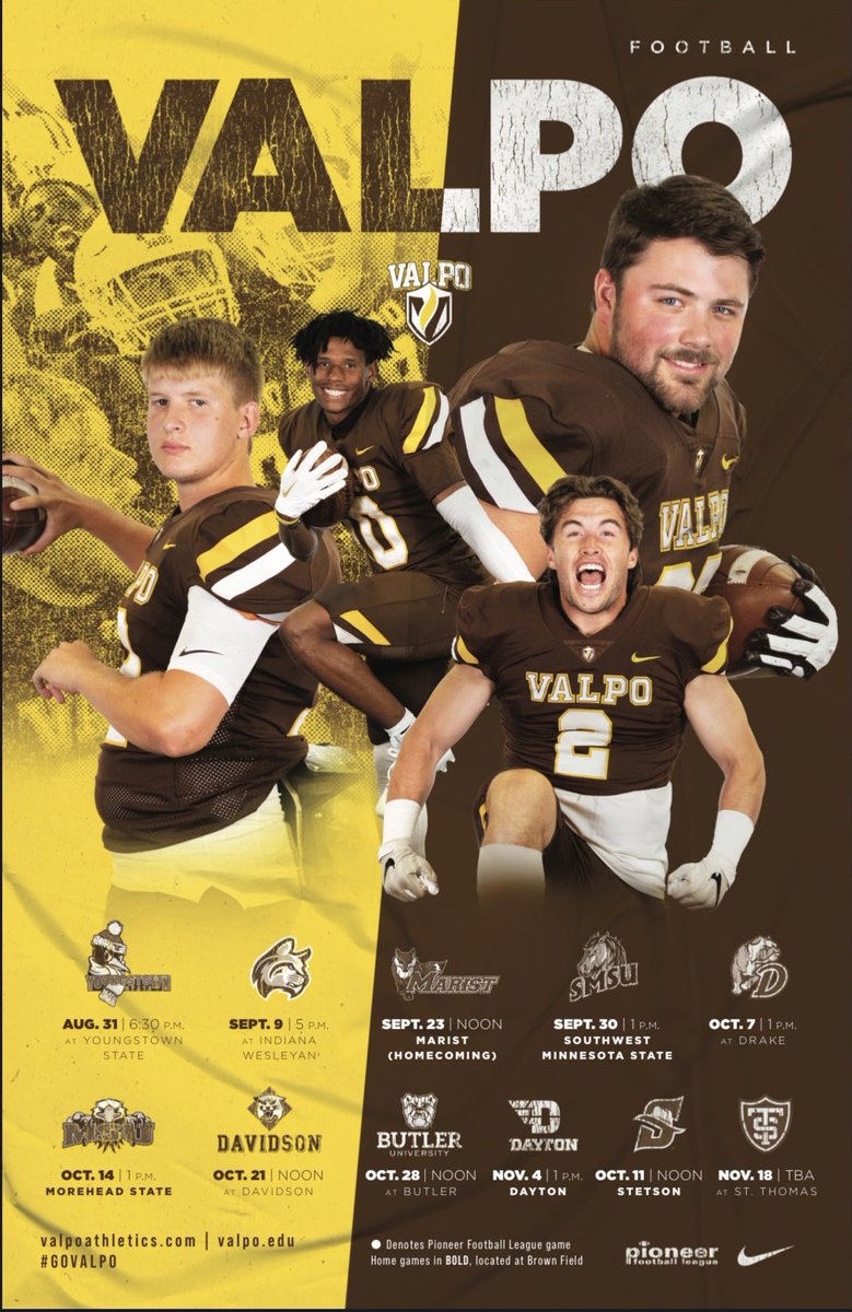 ⏳13 Days Till Kickoff⏳ 🟡YOUR FIRST LOOK AT VALPO FOOTBALL’S 2023 SCHEDULE🟤