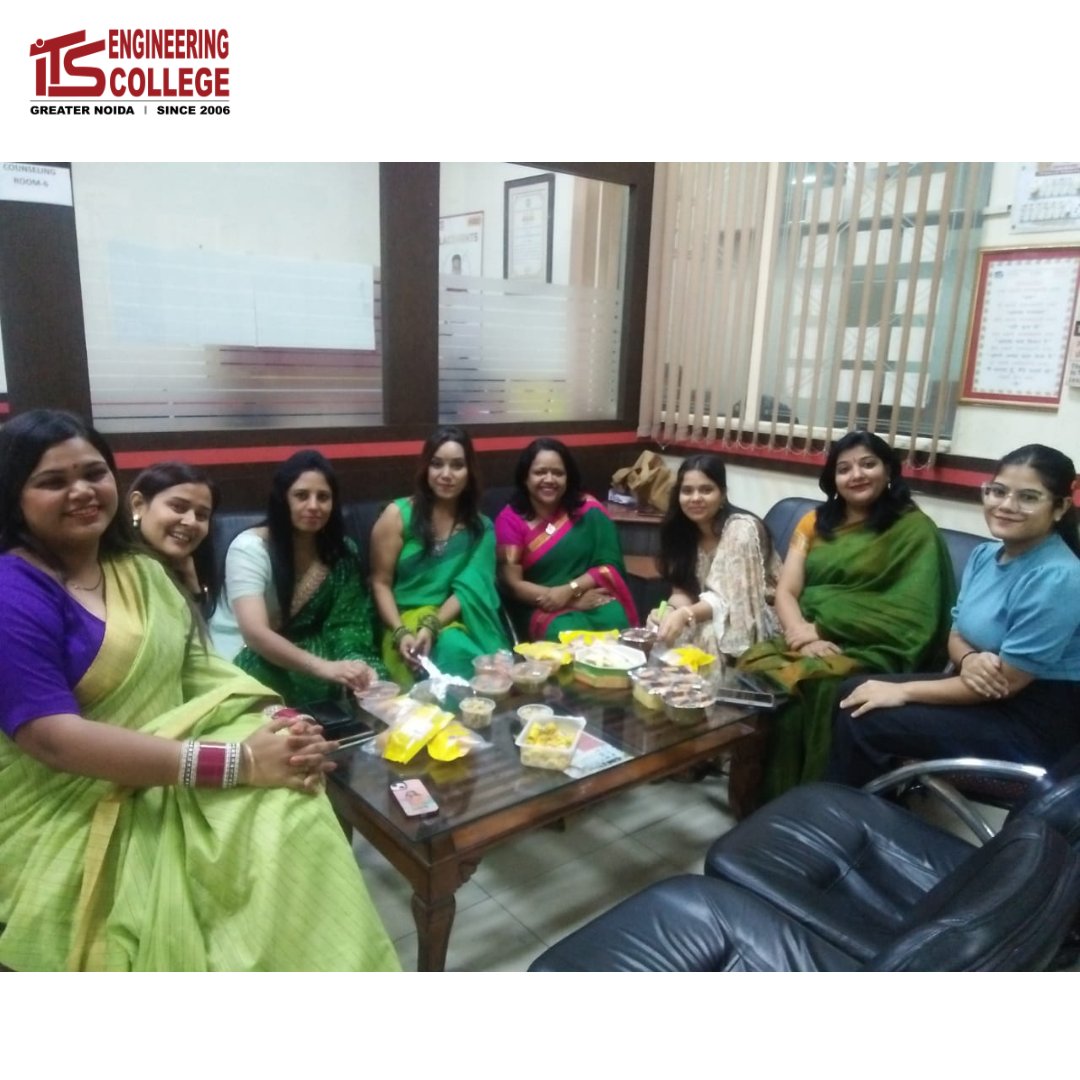ITSEngggn's tweet image. Teej Vibes at I.T.S Engineering College, Greater Noida! Female staff immersed in festive excitement, celebrating traditions and togetherness with joy and unity. 🌸🌼 
.
#TeejCelebrations #ITSEngineering #FestiveUnity #itsenggn #itseng #itsec #itscollege #its