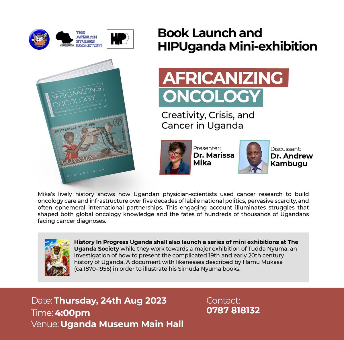 <a href="/dr_mmika/">Dr. Marissa Mika</a>’s Africanizing Oncology describes the political, social, technological, and biomedical dimensions of how Ugandans created, sustained, and transformed <a href="/UgandaCancerIns/">Uganda Cancer Institute</a> over the past half century.