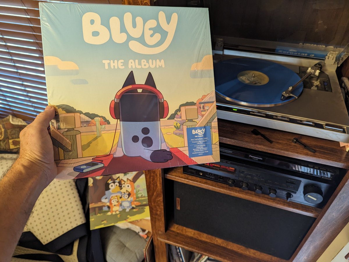skibit's tweet photo. Saturday morning vinyl with @OfficialBlueyTV https://t.co/z76Zs0XFPy