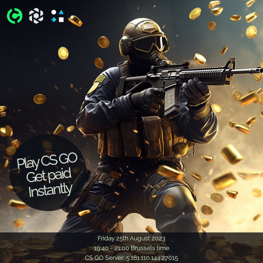 MyBankaEU's tweet photo. Play #CounterStrikeGO.
Get paid.
Instantly.
Showcasing the power of #microtransactions in #gaming thanks to @handcashapp @TegmentGaming @MyBankaEu!
Get ready for next Friday!
Use a #Paymail as your username.
Each kill gets you 0.1โฌ (350 000 satoshis).
Prize for 3 top players. https://t.co/52akIze9w0