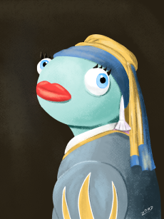 zbird8596's tweet photo. Fish with the pearl earring.
#FortniteArt #CodMoss https://t.co/AP1LuEYMhN