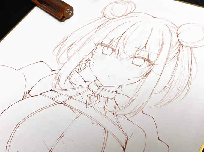 とりあえず自分の好きな顔で描いたリ線画 