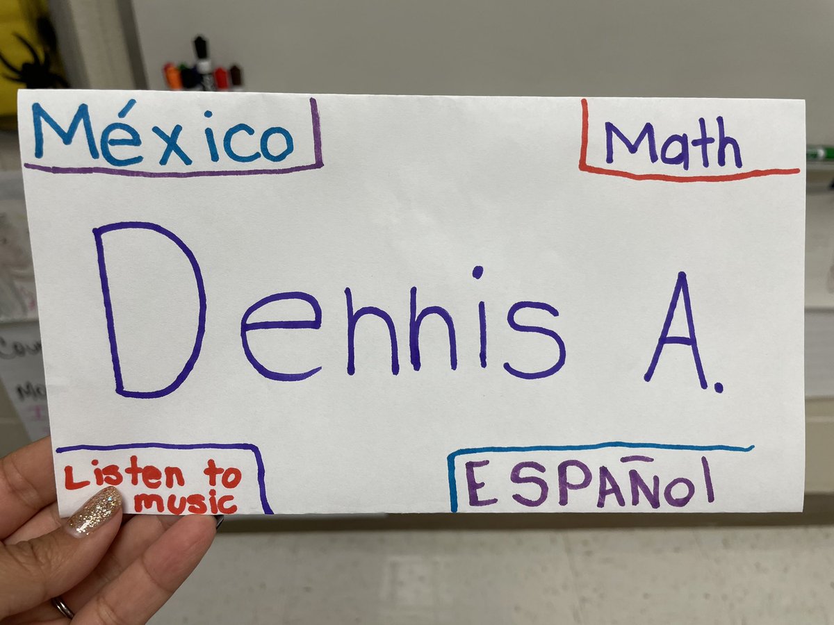 emilyfranESL's tweet photo. My favorite #BackToSchool activity is having students create a name tent to help them introduce themselves to class THEN we create our self portraits with visible &amp; invisible traits (posters are an additional step for more info) #IdentityMatters 

#PD4uandMe https://t.co/FLJha0OlbM