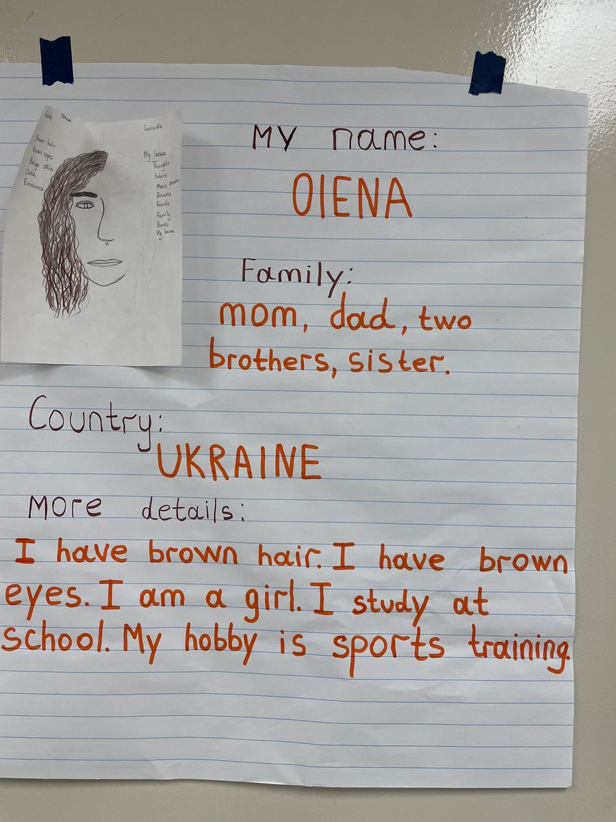 emilyfranESL's tweet photo. My favorite #BackToSchool activity is having students create a name tent to help them introduce themselves to class THEN we create our self portraits with visible &amp; invisible traits (posters are an additional step for more info) #IdentityMatters 

#PD4uandMe https://t.co/FLJha0OlbM