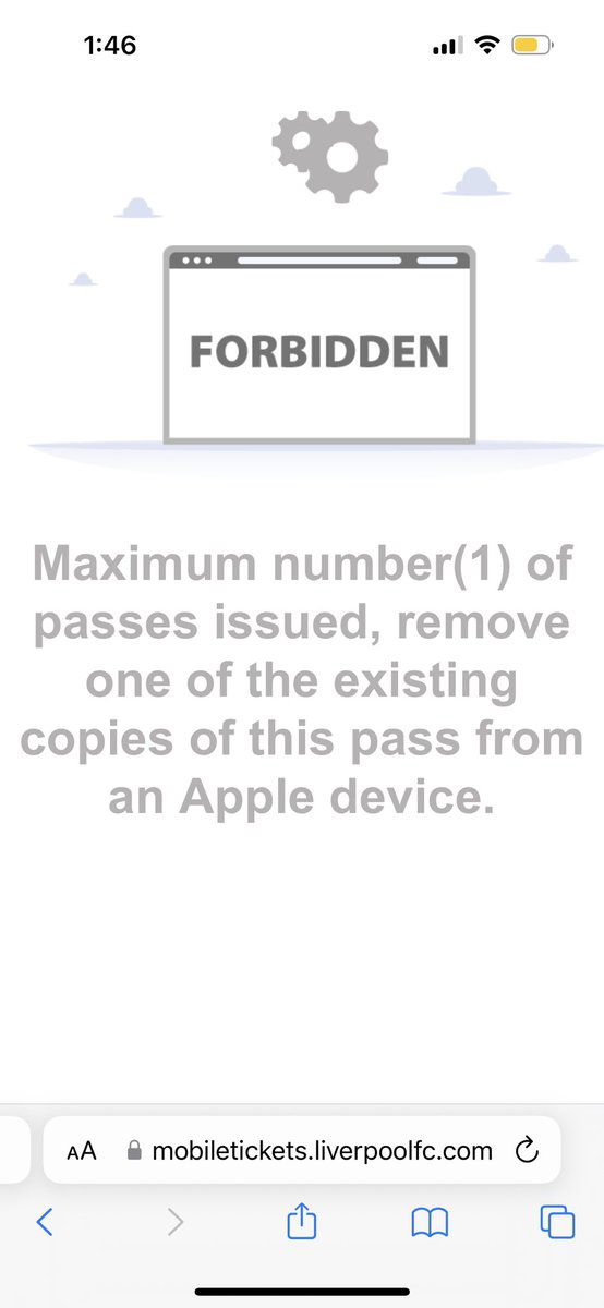 Aleena_LFC's tweet photo. @LFCHelp Hello, im getting this error when attempting to download my membership. Ive not got it downloaded on any other device, what can i do? https://t.co/S3nKBwn3Ig