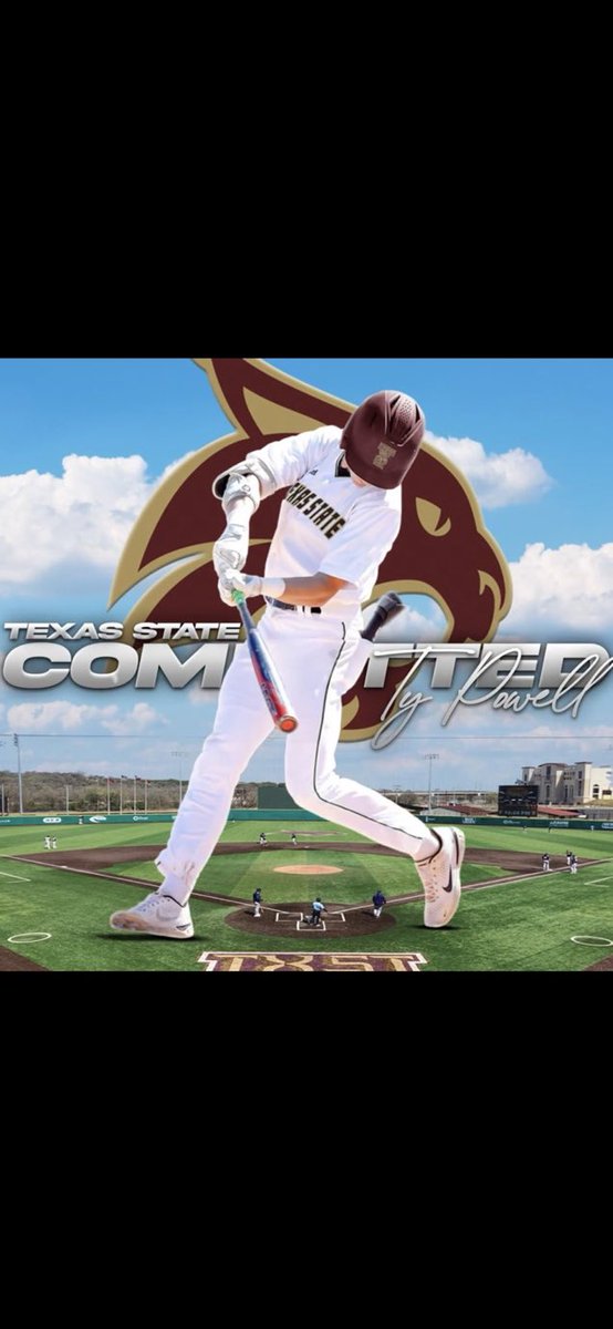 Congratulations to Ty Powell and his family. Very talented hardworking kid whose efforts paid off with a commitment to play at Texas State University. Getting a good one!!! Proud of you!!