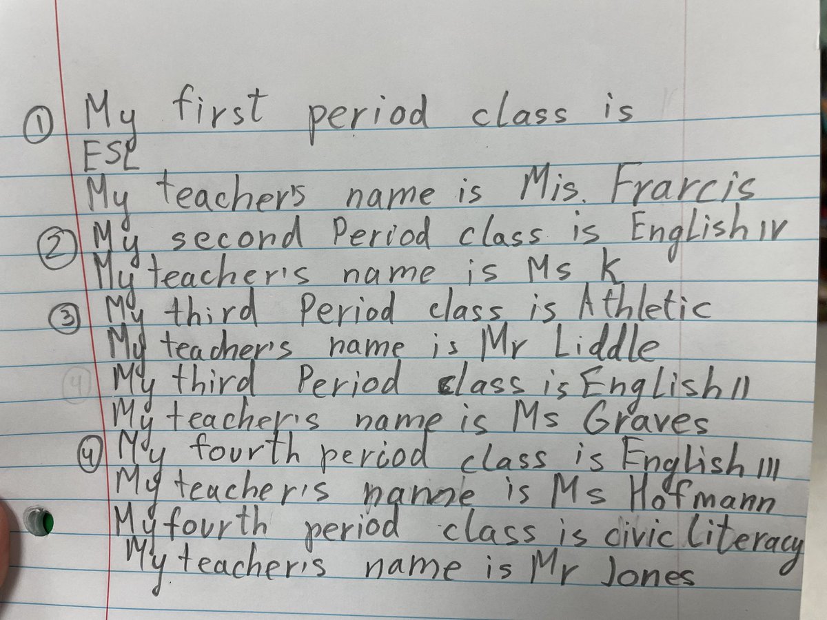emilyfranESL's tweet photo. If you have newcomers, please make time &amp; space for them to truly understand their schedules &amp; teacher’s names.

It’s stressful enough beginning school in a new country, new lang, new culture — explicit explanations would reduce stress &amp; build sociocultural competence #pd4uandme https://t.co/bHB6NuR2tr