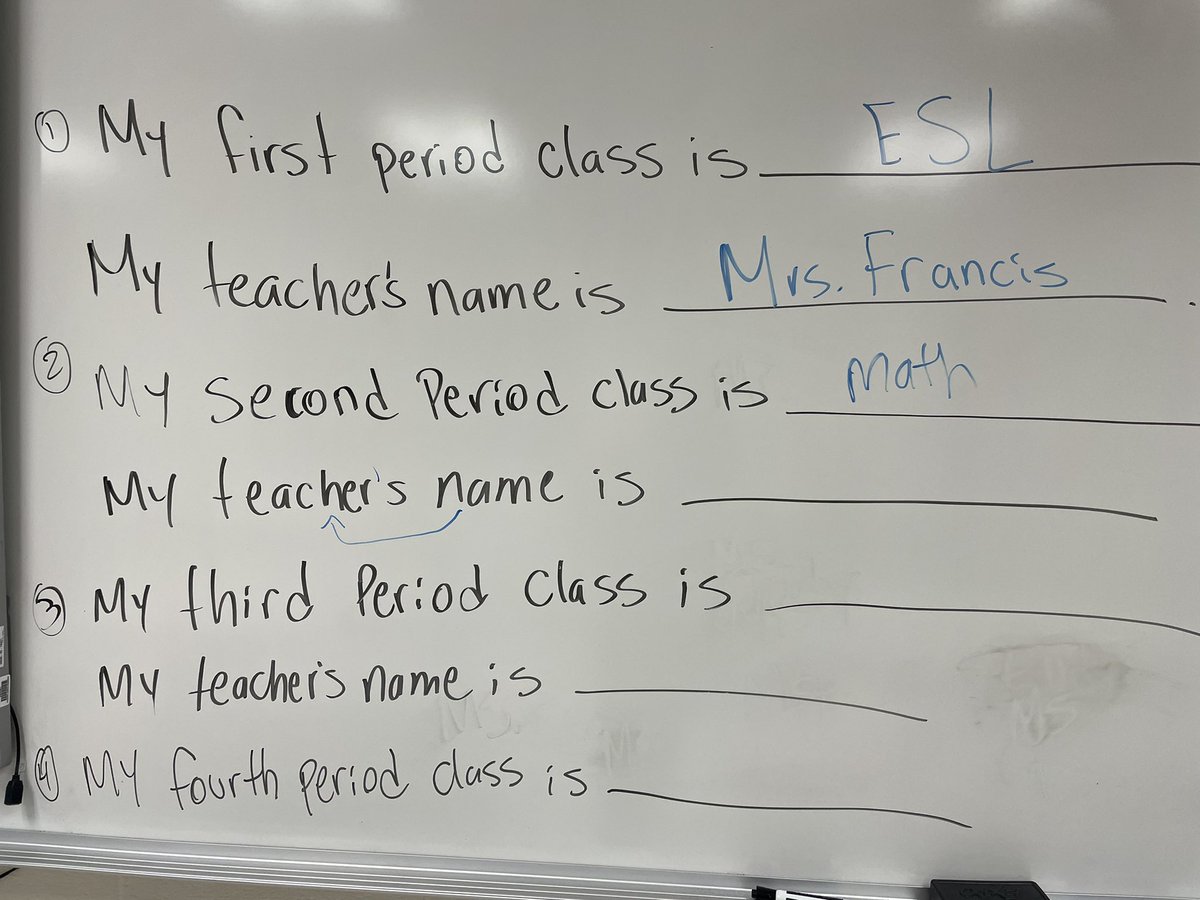 emilyfranESL's tweet photo. If you have newcomers, please make time &amp; space for them to truly understand their schedules &amp; teacher’s names.

It’s stressful enough beginning school in a new country, new lang, new culture — explicit explanations would reduce stress &amp; build sociocultural competence #pd4uandme https://t.co/bHB6NuR2tr