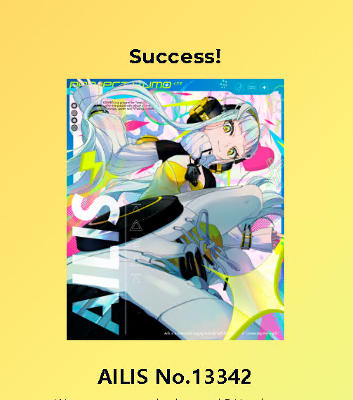 Anitarr16's tweet photo. I just claimed "AILIS " No.13342 by @IZUMOofficial #SAIbyIZUMO https://t.co/qhpADDpFNe https://t.co/pnQeH25ACE