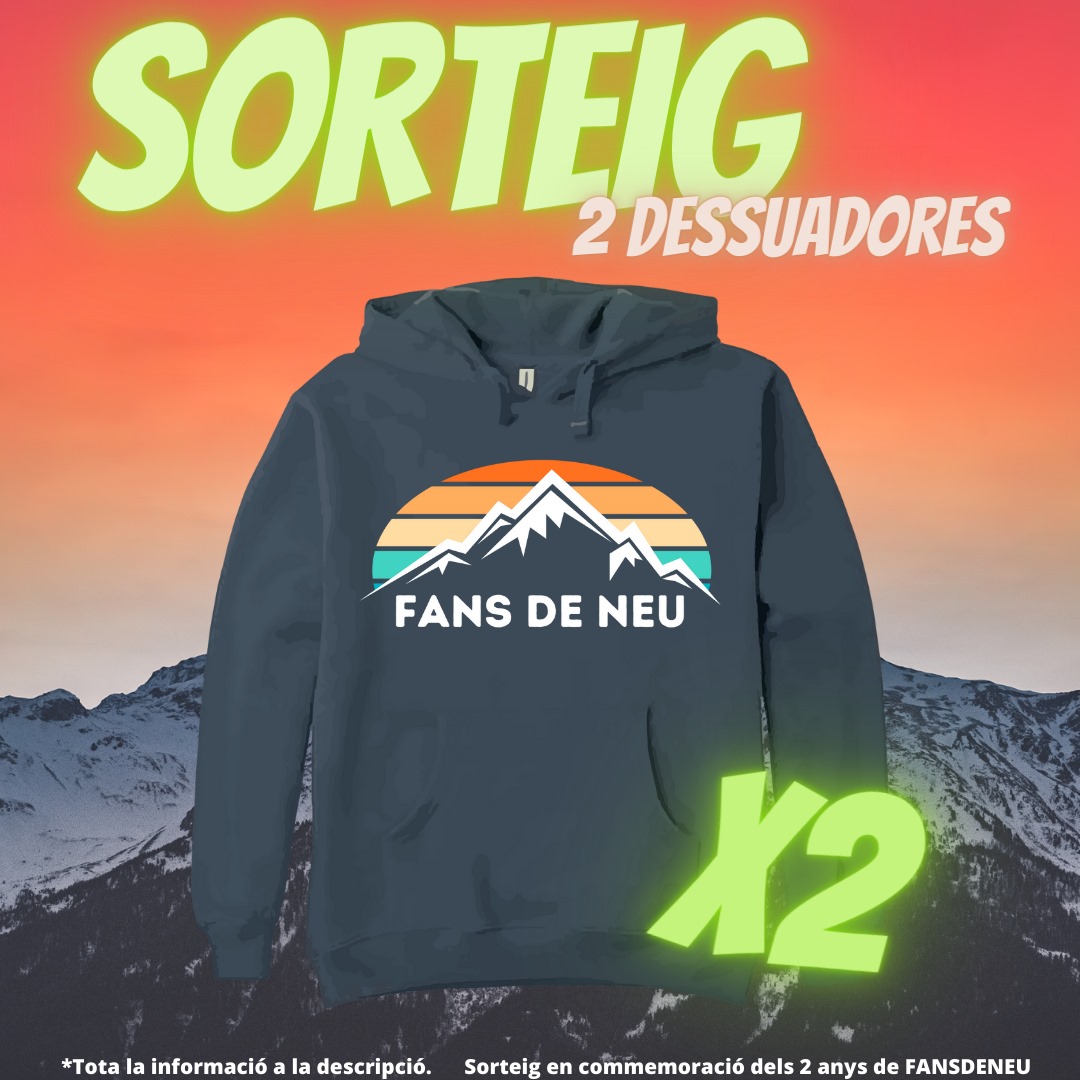 🥳‼SORTEIG 2 DESSUADORES‼🥳

Sortegem dues dessuadores en commemoració dels 2 anys de FANS DE NEU🤩

🚨 Requisits per participar:
⁃ Donar like al tweet
⁃ Escriure amb qui vols esquiar aquesta temporada
⁃Retuitejar el Tweet

💜El sorteig es farà el dia 28 en directe a Twitch