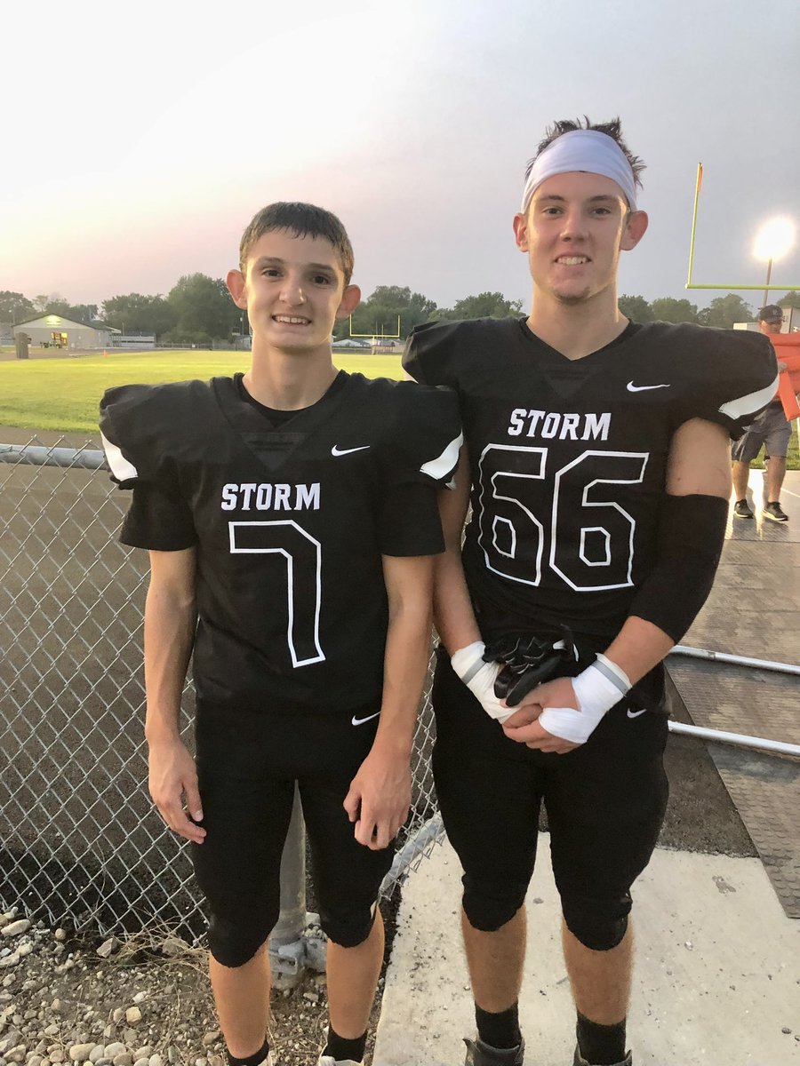 Last high school football scrimmage for <a href="/HagemanEvan_66/">Evan Hageman</a>. Payton has one left. Honored to get to coach these two!