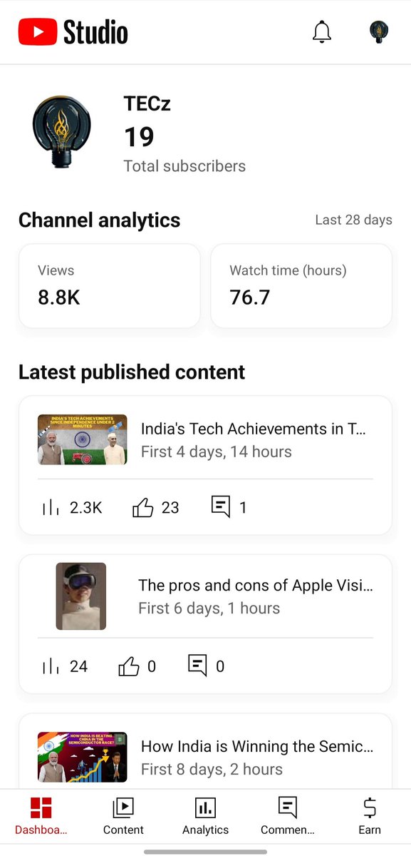 Hey Guys, Our new YT channel is getting traction. This is really good. 😄😄