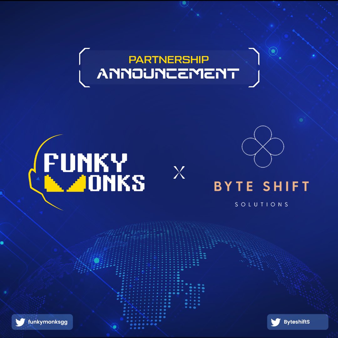 funkymonksgg's tweet photo. Funky Monks 🤝 Byteshift Solutions

We are thrilled to partner with Byteshift Solutions⚡️

Samurais in tech and product development, Byteshift specializes in product development, technical architecture, design systems, and boasts a strong focus on blockchain technology. 🚀

@AbhishekkWable @0xtheragingmonk @JayMehtaBTL @RacSri25 @ByteshiftS 

#FunkyMonks #Partnership #Byteshift #Web3 #Blockchain #Technology #Crypto #Development #Product