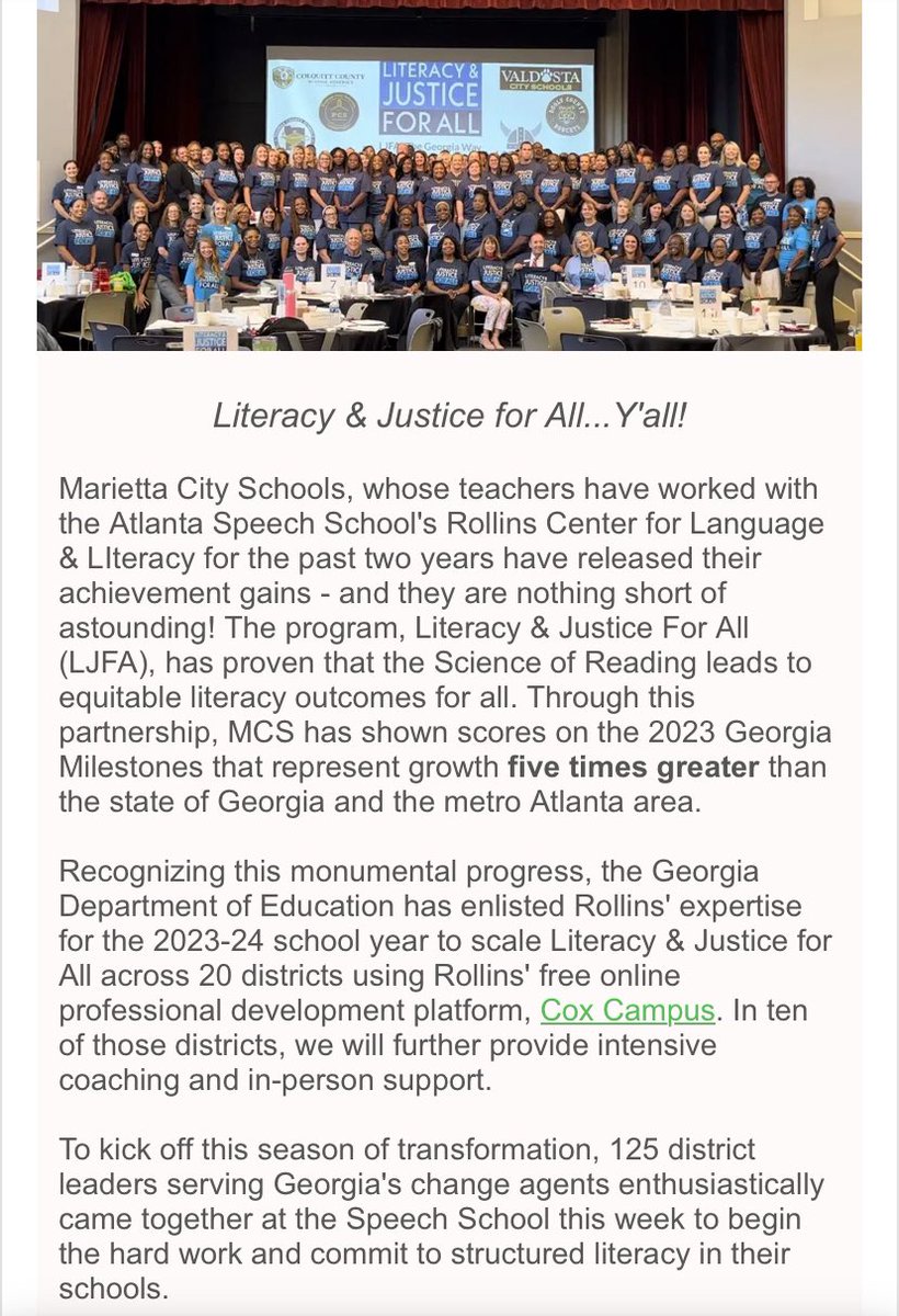 SorforMore's tweet image. It’s amazing to see how the success with our work in @MariettaCitySch has sparked a movement across the state of Georgia! ❤️ #literacyandjusticeforall @CoxCampus #theGeorgiaway