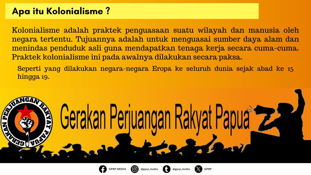 GPRP2022's tweet photo. Apa itu Kolonialisme dan Kapitalisme ?
#gerakan_perjuangan_rakyat_papua #gerakanperjuanganrakyatpapua #gprp #papuabukantanahkosong #lawankolonialisme #lawankapitalisme https://t.co/bItJZ9qj0H