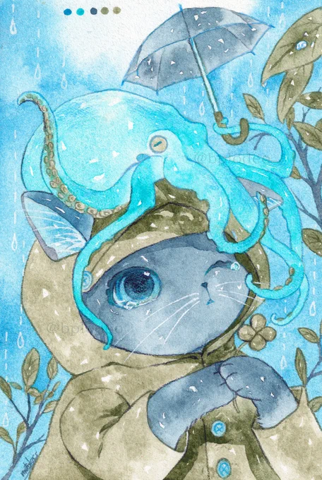 普段は水彩画を描いてます 