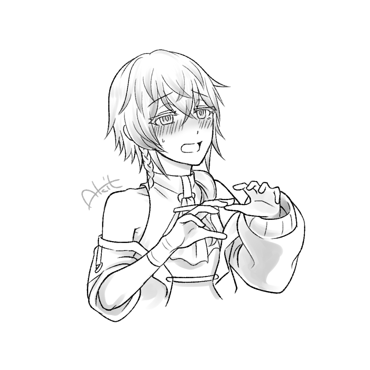 描きました。テーマは「🐝にからかわれたときにしてほしい表情」です(🍵さんはハニトラに引っかかってるのを想定してます)。いいねありがとうございました～ 