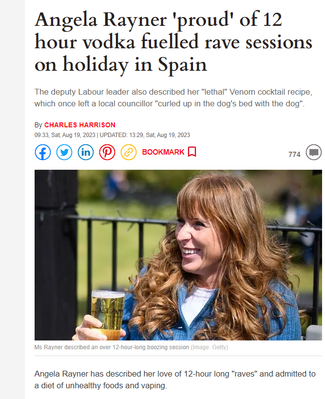 dave43law's tweet photo. So the Express now attacks Angela Rayner for 'being human'
So she can party - thought Tories were used to that
#Toriesout408 #SunakOut298 #GeneralElectionNow
#Sunackered https://t.co/CixAIVy75Z
