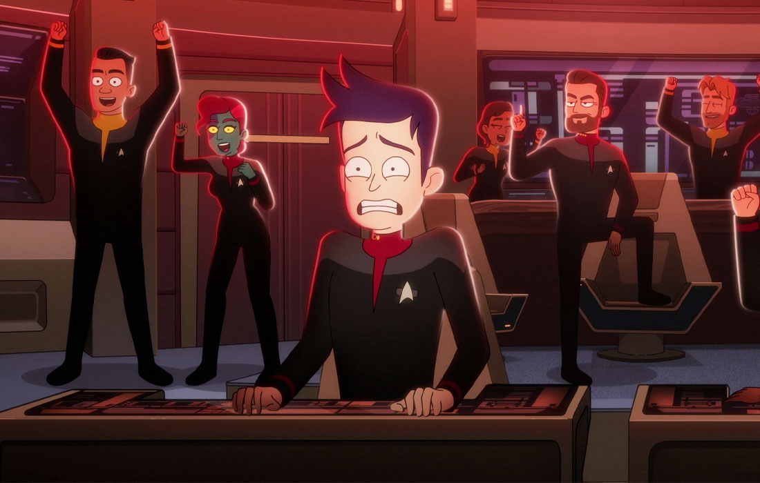 GaryGorn's tweet photo. On August 19, 2021 LD: "#KayshonHisEyesOpen" premieres on Paramount+.🚀
Our #LowerDeckers have trouble bonding with Ensign Jet Manhaver, who has been assigned Boimler's bunk and shift duties. Meanwhile, we get a glimpse of Boimler's life on the USS Titan, which...
#StarTrek https://t.co/Q6bWeUX0U6